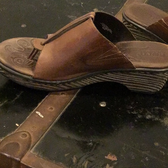 Born Leather Wedge Sandals - Picture 7 of 11